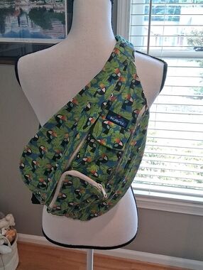 Kavu Green Toucan Pattern Sling Pack